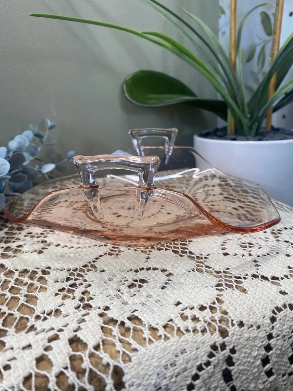 Vintage Pink Depression Glass | Bon Bon Dish